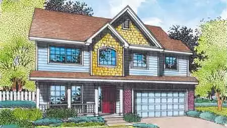 image of 2 story traditional house plan 1546